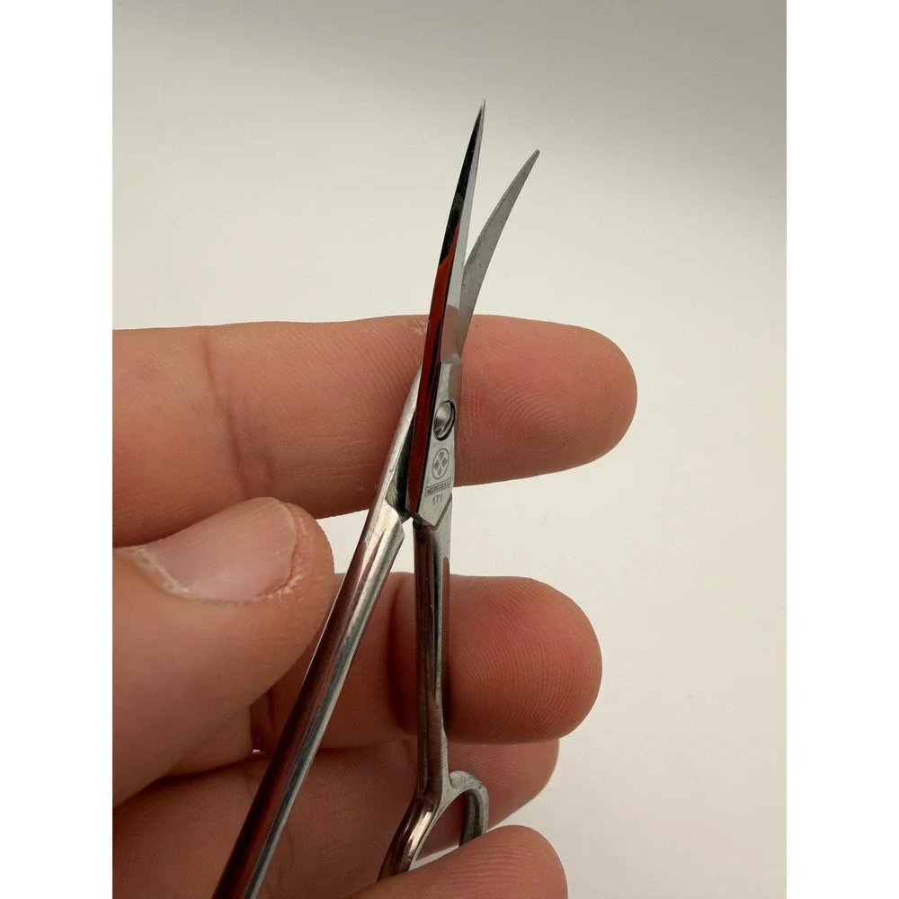 Mundial Scissors Set 3pc 171 Straight 705 Curved Embroidery Nail Cuticle Silver